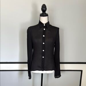 Versace Black Long Sleeve Button Down Shirt